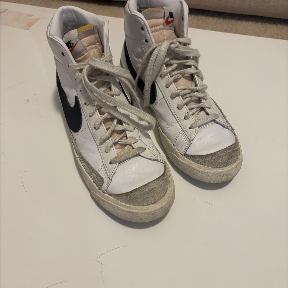 Nike White and Black High top Blazers